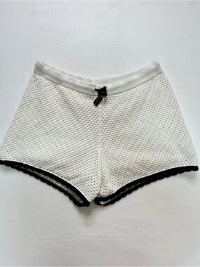 GAP White Knit Athletic Shorts with Black Trim and Drawcord